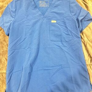 Figs Catarina One pocket scrub top,  Blue V-Neck, good condition. M
